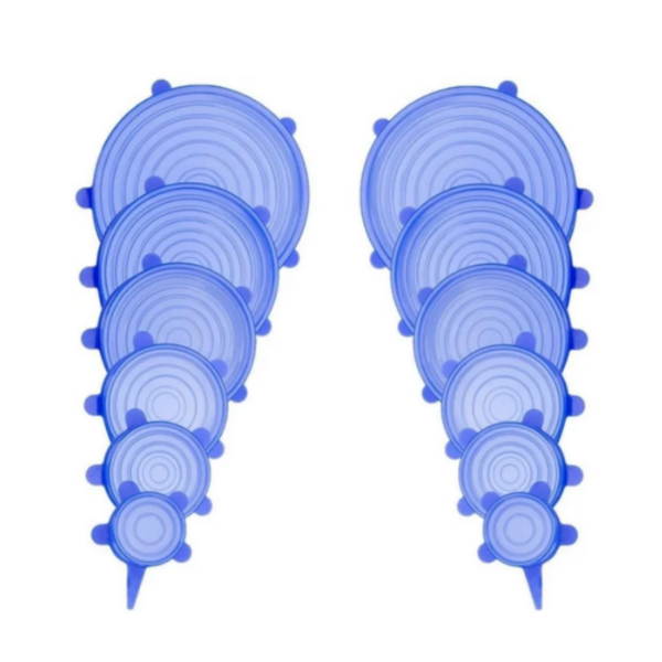 COMPRE 6 LEVE 12 - KIT Tampas de Silicone Anti-Bacteriano (UNIVERSAL) | Frete Grátis