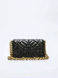 Bolsa de Ombro Acolchoada com Corrente estilo Zara Shein - Couro Legitimo