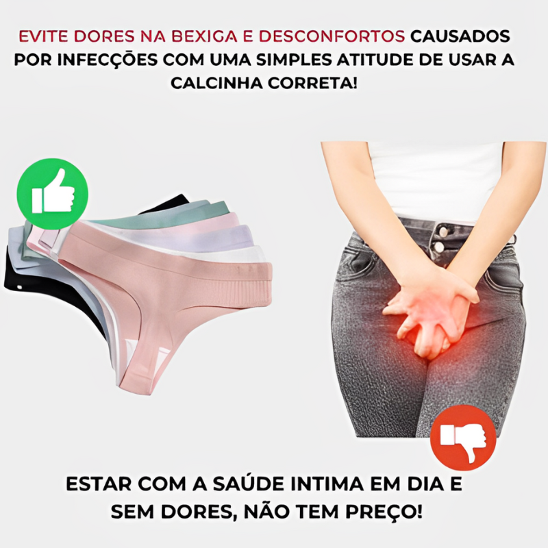 Calcinha CottonConfort - Conforto e Proteção | COMPRE 5 LEVE 10 + Frete GRÁTIS