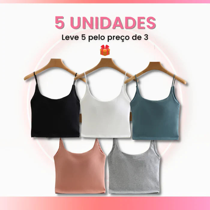 COMPRE 2 LEVE 3 - Kit de Cropped com Bojo e Alcinhas Ajustáveis + Brinde