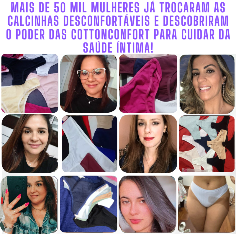 Calcinha CottonConfort - Conforto e Proteção | COMPRE 5 LEVE 10 + Frete GRÁTIS