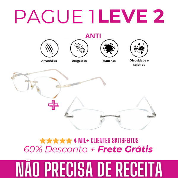 Óculos MultiFocal DiamondLife - Se Adapta ao Seu Grau | COMPRE 1 LEVE 2 | Frete Grátis