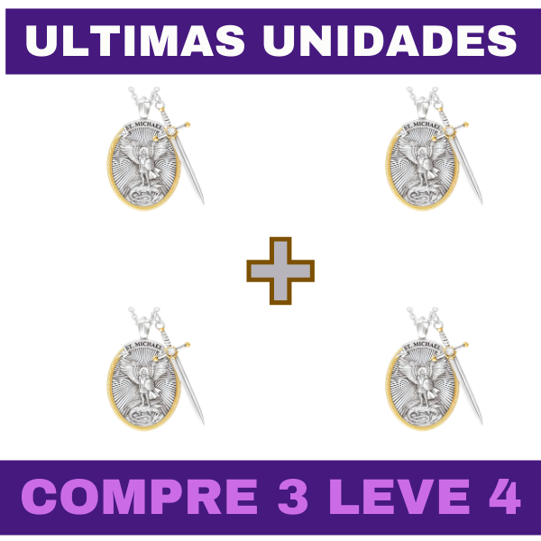 Desperte Bênçãos Financeiras e Saúde Com o Colar do Arcanjo São Miguel | COMPRE 3 LEVE 4 | Frete Grátis