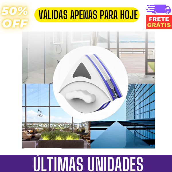 Limpador Magnético Dupla Face - Glass Master | Frete Grátis